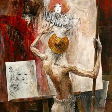 Modern Painting - Don Quichotte une toile en cours MP Modern